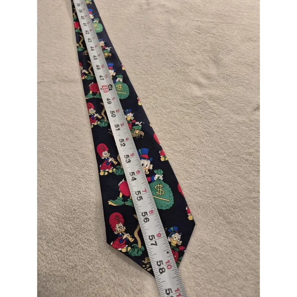Disney Uncle Scrooge Men Necktie Black Limited Edition Rare Vintage Money Bags